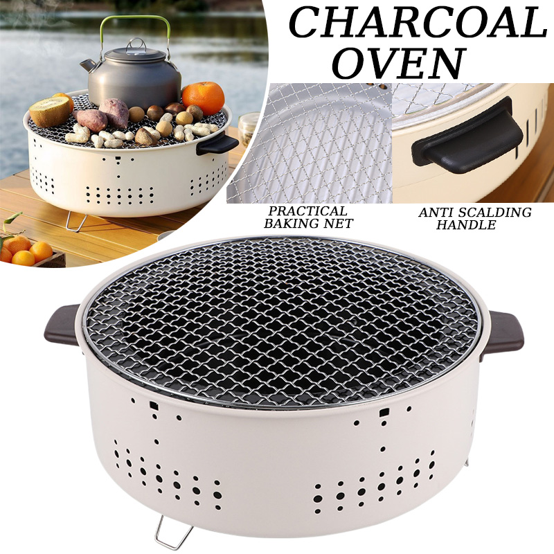 Korean Bbq Grill - Round Barbecue Stove 1/3pcs Portable Removable