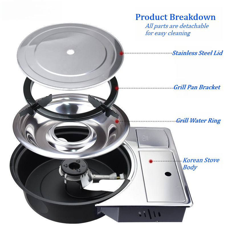 Korean Bbq Grill - Korean Commercial Desktop Embedded Bbq Gas