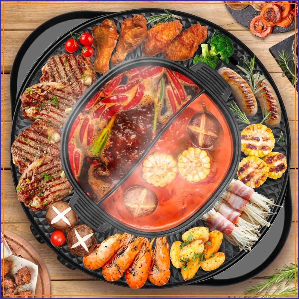 2 in 1 Hot Pot with Grill, Ele – обзор и цена Korean Bbq Grill