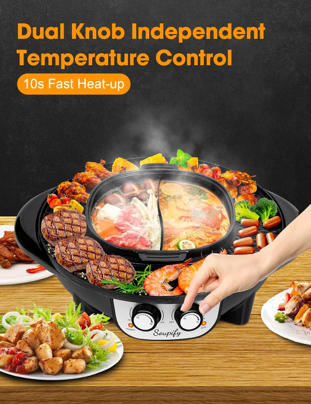 2 in 1 Hot Pot with Grill, Ele – обзор и цена Korean Bbq Grill